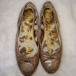 Sam Edelman Metallic Snake Print Flats